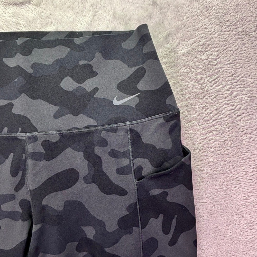 Nike Womens Universa Leggings Large Gray Camo High Rise Dri-FIT Pockets Tights - Picture 8 of 9